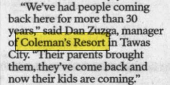 Colemans Resort - May 2007 Article (newer photo)
